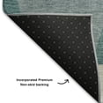 thumbnail image 5 of Addison Rugs Mayfield Premium Machine Washable Transitional Blocks Teal Rectangle Rug, 10' X 14' Machine Washable Transitional Blocks Teal Oversized Sherpa Throw Blanket, 5 of 6