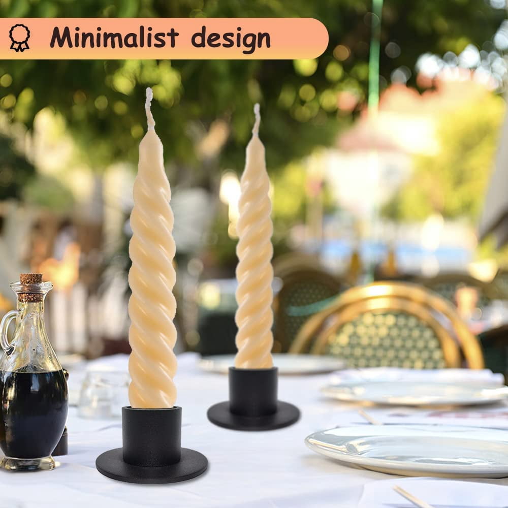 Bougeoirs Métal Noir - Lot De 2 Supports Pour Bougies Chauffe-plat - Mariage, Décoration
