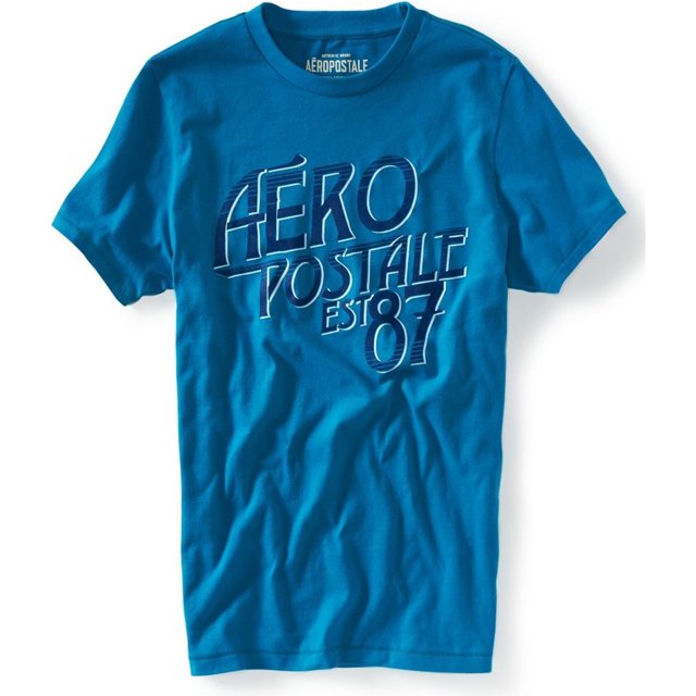 Aeropostale Mens Est 87 Camiseta Gráfica, Verde, Grande Aeropostale Camiseta gráfica