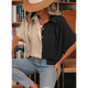 thumbnail image 5 of Blusas Casuales Clásicas de Corta con Botones para Mujer, Estilo Hawaiano, para Vacaciones en la Playa, Color Negro Albaricoque L, 5 of 6