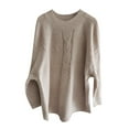thumbnail image 4 of Baqcunre Sweaters For Women Women's Dough Loose Bat Sleeve Half High Neck Knitting Sweater Top Workout Tops Plus Size Tops Khaki XL, 4 of 4