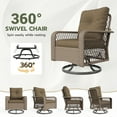 thumbnail image 3 of UDPATIO 3 Pieces Patio Furniture Set, Outdoor Swivel Gliders Rocker, Wicker Patio Bistro Set with Rattan Rocking Chair, Glass Top Side Table and Thickened Cushions (Brown coffee), 3 of 9