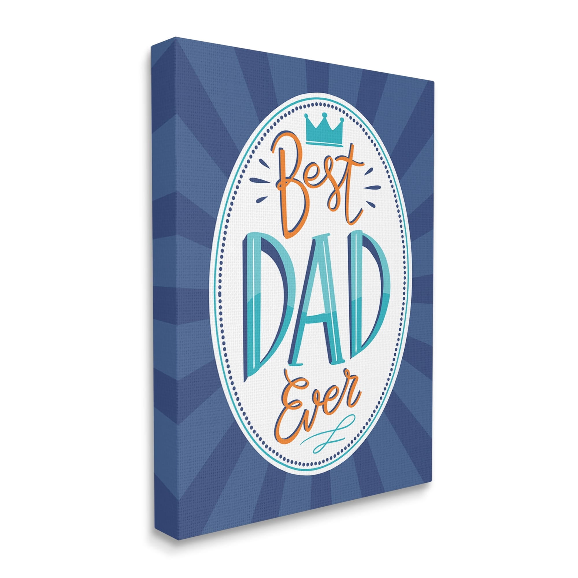 Stupell Industries Best Dad Ever Striped Phrase Holiday Painting Gallery Wrapped Canvas Print Wall Art