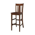 thumbnail image 3 of International Concepts 3-Piece Solid Wood Bar Height Dining Set with 36" Round Top Pedestal Table and 2 Slat Back Stools, Espresso, 3 of 9