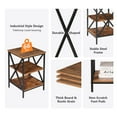 thumbnail image 2 of HomGarden Industrial End Table 3-Tier Square Sofa Side Table Modern Metal Frame Rustic Brown, 2 of 9