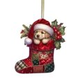 thumbnail image 2 of Clearance Christmas Decoration! Christmas Stocking Cute Dog And Kitty Decoration Pendant Acrylic Flat Christmas Pendant Car Rearview Mirror Pendant Christmas Tree Decoration 2pcs, 2 of 6