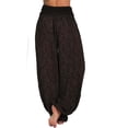 thumbnail image 3 of Pantalones bombachos de pierna ancha para mujer Aladdin Boho Hippy Pantalones de yoga sueltos de talla grande-Coffee-2XL Bolígrafo Bolígrafo Bolígrafo de papelería, 3 of 4