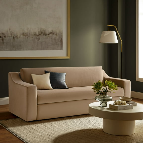 Modway Liora Performance Velvet Sofa in Taupe