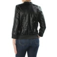thumbnail image 2 of Guess Gabe Faux Leather Bomber Jacket Jet Black S, 2 of 2