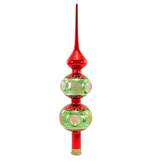 Sbk Gifts Holiday Christmas Classic Tree Topper - 1 Tree Topper 13.00 Inch, Glass - Double Ball Mini Reflectors 582152907