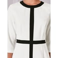 thumbnail image 4 of DARING DIVA Work Sheath Contrast Color Pencil Dress S White Black, 4 of 6