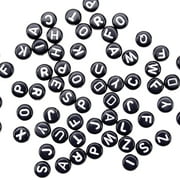 Alphabet Beads 7mm 150/Pkg-Black Round W/White Letters, Pk 6, Darice