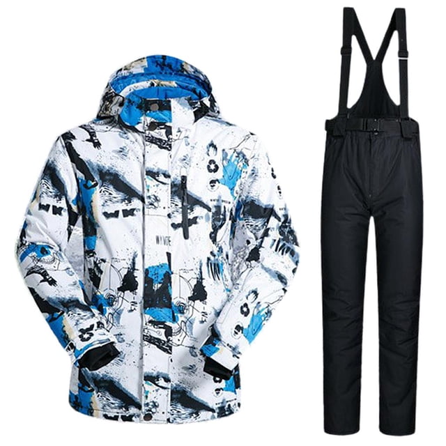 Conjunto de chaqueta y pantalones de esquí para hombre, nieve de montaña, snowboard, trajes de nieve, transpirable al aire libre, año nuevo L Baoblaze Chaqueta y pantalones de esquí