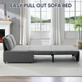 thumbnail image 4 of Mjkone Twin Sleeper Sofa Bed, Pull Out Bed with Cushions for Apartment/Small Space, Upholstered Futon Sofa Bed, Light Grey, 4 of 12