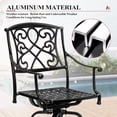 thumbnail image 4 of Crestlive Products Outdoor Swivel Bar Stools with Sunbrella Cushion Set of 4, 350LBS Capacity All-Weather Patio Bar Chair with Armrests & Footrest for Deck, Backyard, Balcony (Milano Char), 4 of 9