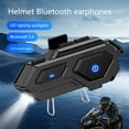 IPEWLEX Black Motorcycle Full Helmet with Bluetooth Earphones 5.4