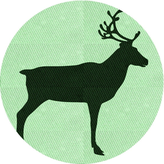 Ahgly Company Indoor Round Patterned Mint Green Area Rugs, 3' Round