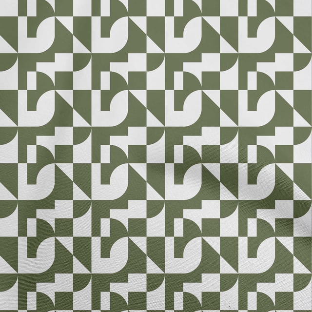 oneOone Cotton Jersey Green Fabric Geometrical Craft Projects Decor Fabric Printed By The Yard 58 Inch Wide