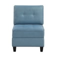 thumbnail image 3 of Miekor Furniture Living Room Furniture Armless Chair Blue Tufted Solid Wood Modern Comfort 1pc Modular Piece Armless Chair Hidden Storage 31688, 3 of 16