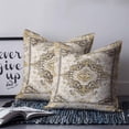 thumbnail image 2 of Beige Vintage Boho 16x16 Pillow Covers Set of 2, Ethnic Tribal Geometric Abstract Throw Pillow Covers Decorative Couch Cushion Case, Microfiber Square Pillowcases for Bedroom Car Living Room, 2 of 7