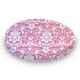 thumbnail image 1 of SheetWorld Fitted 100% Cotton Percale Oval Crib Sheet, Fits Stokke Sleepi 26 x 47, Pink Damask, 1 of 4