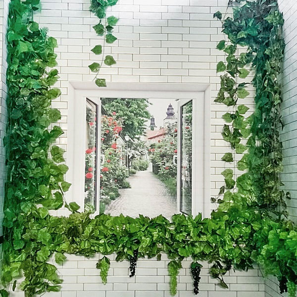 1/12pcs Artificial Green Ivy Plant, Wall Hanging Ivy Vine, Fake