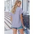 thumbnail image 3 of MOYIKO Short Sleeve Summer Tops for Women Casual Button Down Shirts Striped Business Work Blouses, 3 of 7