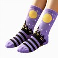 thumbnail image 2 of NOLDARES Halloween Socks for Women Girls, 1 Pairs Ghosts Print, Colorful Pattern Novelty Cute(Z189-Purple), 2 of 4