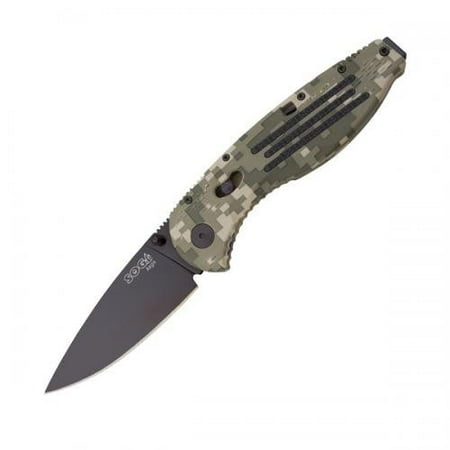 Digi Camo Handle - SOG Aegis Assisted Folding Knife AE06-CP - Digi Camo, Black TiNi, Straight Edge, 3.5
