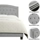 thumbnail image 5 of Bedroom furniture upholstered bed, bed with button tufted and adjustable height headboard, bedroom bed, queen bed, natural beige My Lux Decor Round, 5 of 8