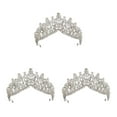 thumbnail image 3 of maskred Shining Wedding Tiaras Wide Application And Beautiful Creating Memorable Moments silver 3Set, 3 of 6