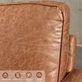 thumbnail image 6 of Koby Home 70" Loveseat Sofa with Wood Frame, Mid Century Modern Couch 2 Seater, Faux Leather Love Seat for Small Spaces Brown, 6 of 8