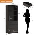 thumbnail image 2 of RichYa 71'' Tall Bookcase with 3 Drawers,3 Open Display Bookshelves,6-Tier Storage Cabinet for Home Office,Living Room,Black, 2 of 8