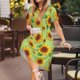 thumbnail image 3 of Disketp Sunflower Leaves para Vestido de Manga Corta para Mujeres, Vestidos de Verano para Mujeres, Casual y Holgado para la Playa, 3 of 6