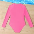 thumbnail image 6 of TOWED22 Girls Long Sleeve Swimsuit One Piece Bathing Suit Zipper UPF 50+ Rash Guard Swimwear Size 3-12T Pink,8-9 Y, 6 of 9