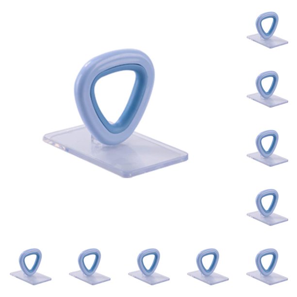 Wosthever Elevador de cubierta de asiento de inodoro, mango de elevación autoadhesivo para baño, tapa extraíble, soporte de elevación, Azul 10Conjunto