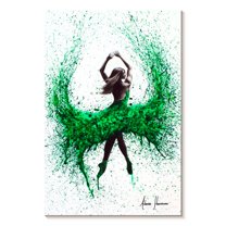 Elephant Stock An Emerald Love Wall Art - Vertical Canvas Wall Art - Living Room Wall Decor - Dance Canvas - White And Green Decor By Ashvin Harrison - 8" x 12"