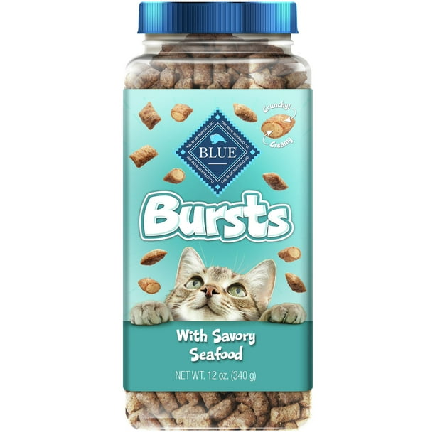 Blue Buffalo Bursts Seafood Flavor Crunchy Treats for Cats, Whole Grain