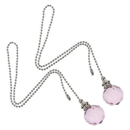 

2Pcs Crystal Pull Chain Crystal Ball Pull Chain Ceiling Light Chain Home Decor
