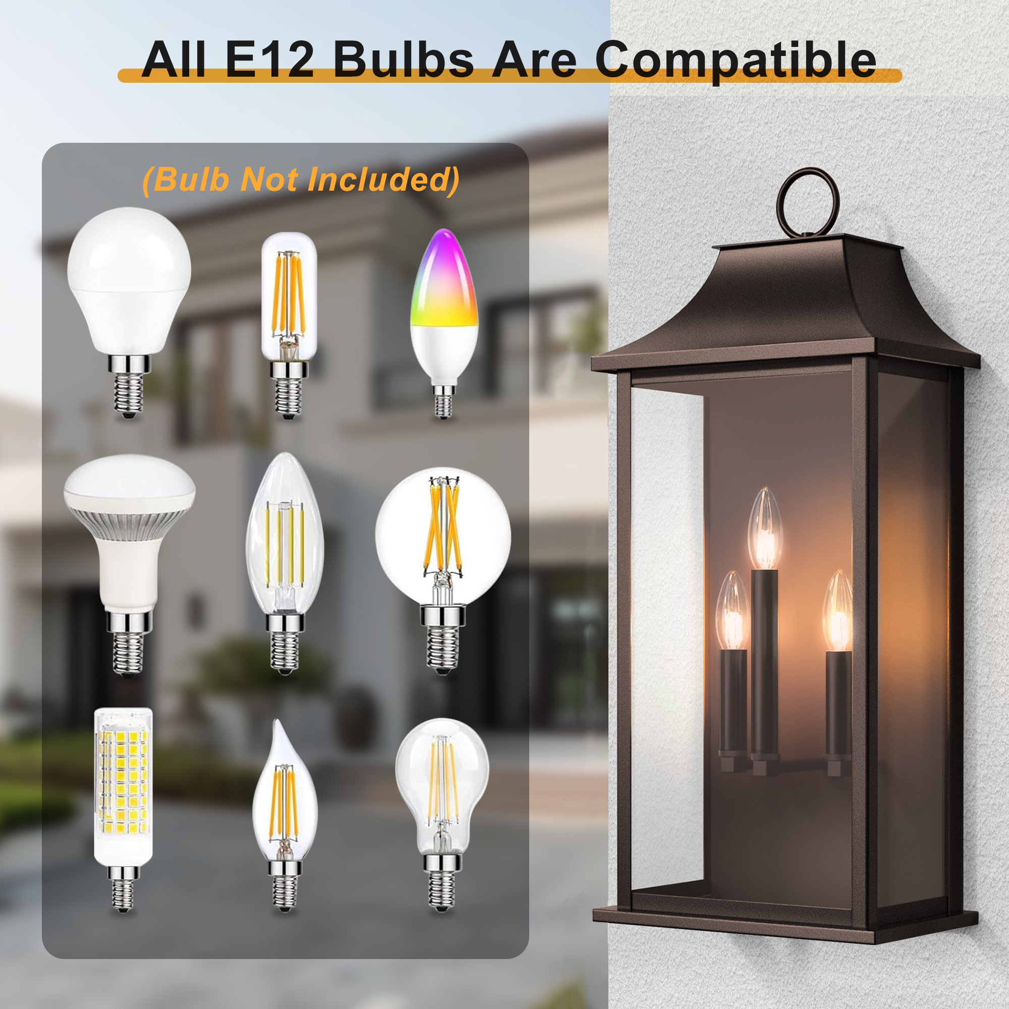 Maxax Dusk to Dawn Outdoor Wall Lights 3-Light, Oil Rubbed Bronze Exterior Lighting Fixtures, 25" Large Outdoor Wall Sconce, Waterproof Outside Wall Lantern for Porch Patio Garage