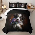 thumbnail image 2 of Homewish Kawaii Dog Twin Quilt Set,Purple Daisy Floral Twin Coverlet Set,Pet Lover Decor,2-Piece, 2 of 7