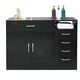 thumbnail image 2 of Zimtown Gabinete de almacenamiento independiente moderno, Gabinete de piso de baño, Gabinete de peluquero, Aparador de buffet de cocina, Gabinete de acento, Acabado negro Zimtown Contemporáneo, 2 of 8