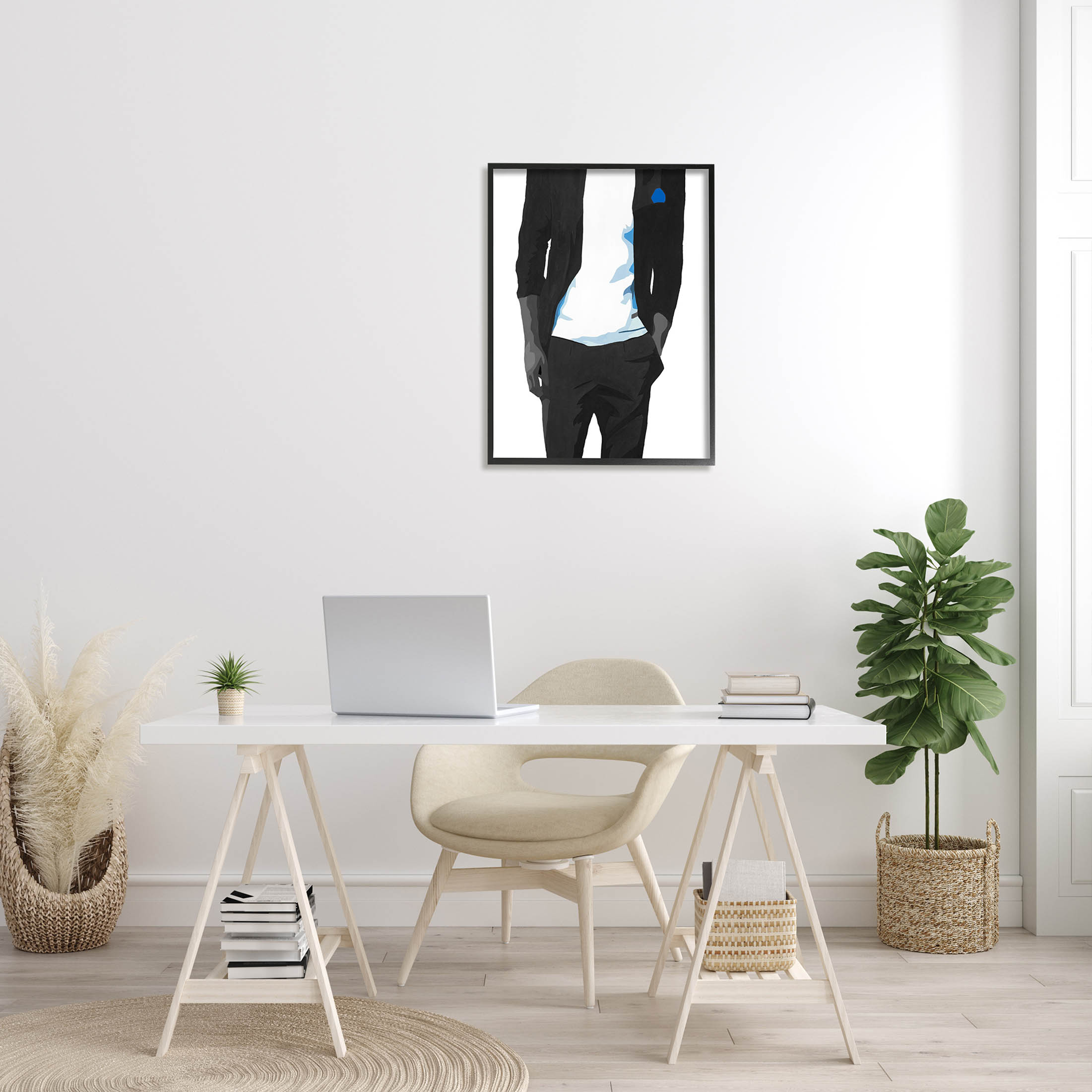 Stupell Industries Modern Chic Dressed Man Graphic Art Black Framed Art Print Wall Art, Design by Beth Ann Lawson