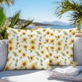 thumbnail image 3 of Throw Pillow Covers 26x26 Inch Set of 2, Summer Sunflowers Waterproof Outdoor Pillow Covers, Watercolor Botanical Floral Leaves Decorative Cushion Pillowcases for Couch, Sofa, Bed, Garden, Patio, 3 of 9