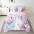 thumbnail image 2 of Erosebridal Purple Guitar Bedding Queen Size,Butterfly Disco Ball Comforter Sets with Sheets,Musical Notes Bedding Sets Queen Size,Breathable Bling Room Decor,Reversible,7 Pieces, 2 of 6