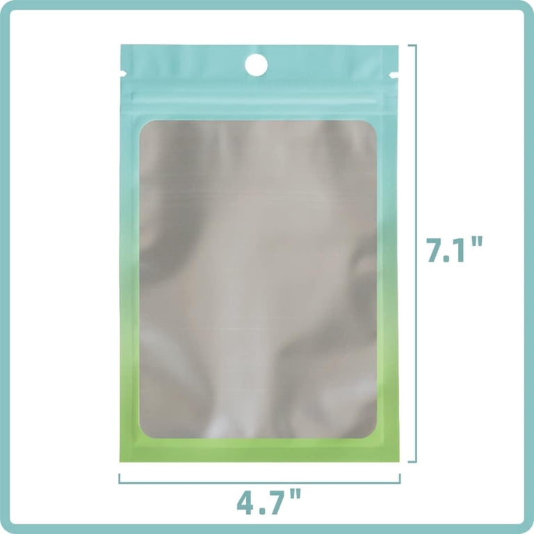 100 PCS Resealable Mylar Bags with Zip and Clear Window Smell Proof 100 PCS Resealable Mylar Bags with Zip and Clear Window Smell Proof