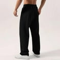 thumbnail image 4 of Dresfit Big and Tall Pants for Men Baggy Sweatpants 2026 Solid Drawstring Lounge Trouser Breathable Elastic Waist Straight Leg Running Joggers with Pockets Black XL, 4 of 4