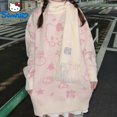thumbnail image 2 of Suéter de punto con estampado de jacquard de Hello Kitty de Sanrio para mujer, suéter dulce de dibujos animados bonitos, prendas de punto Y2k, ropa de invierno, 2 of 5