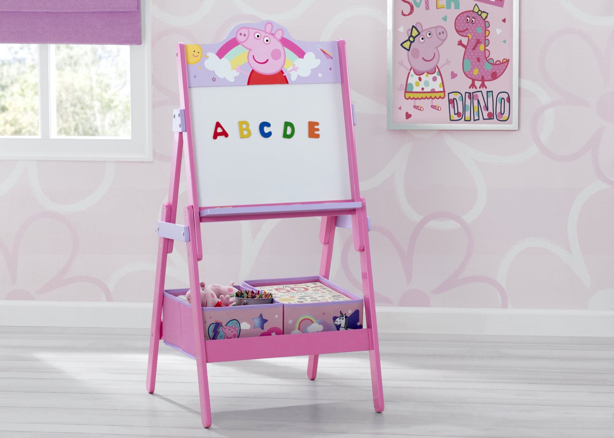 Peppa Pig Wooden Activity Easel with Storage by Delta Children, Greenguard Gold Certified