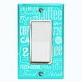 thumbnail image 1 of Metal Light Switch Wall Plate Outlet Cover (Coffee Shop Cafe Restaurant Sign Teal White - Single Rocker), 1 of 2